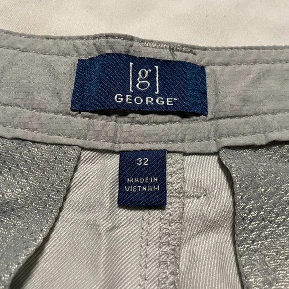 George Light Grey Above Knee Flat Front Stretch Shorts - Size 32 - Picture 4 of 7
